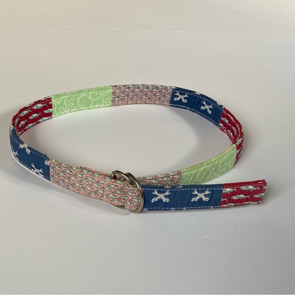 Vineyard Vines Belt Size Large Boy’s D Ring Canvas D-Ring Patchwork Preppy girls - Picture 9 of 16